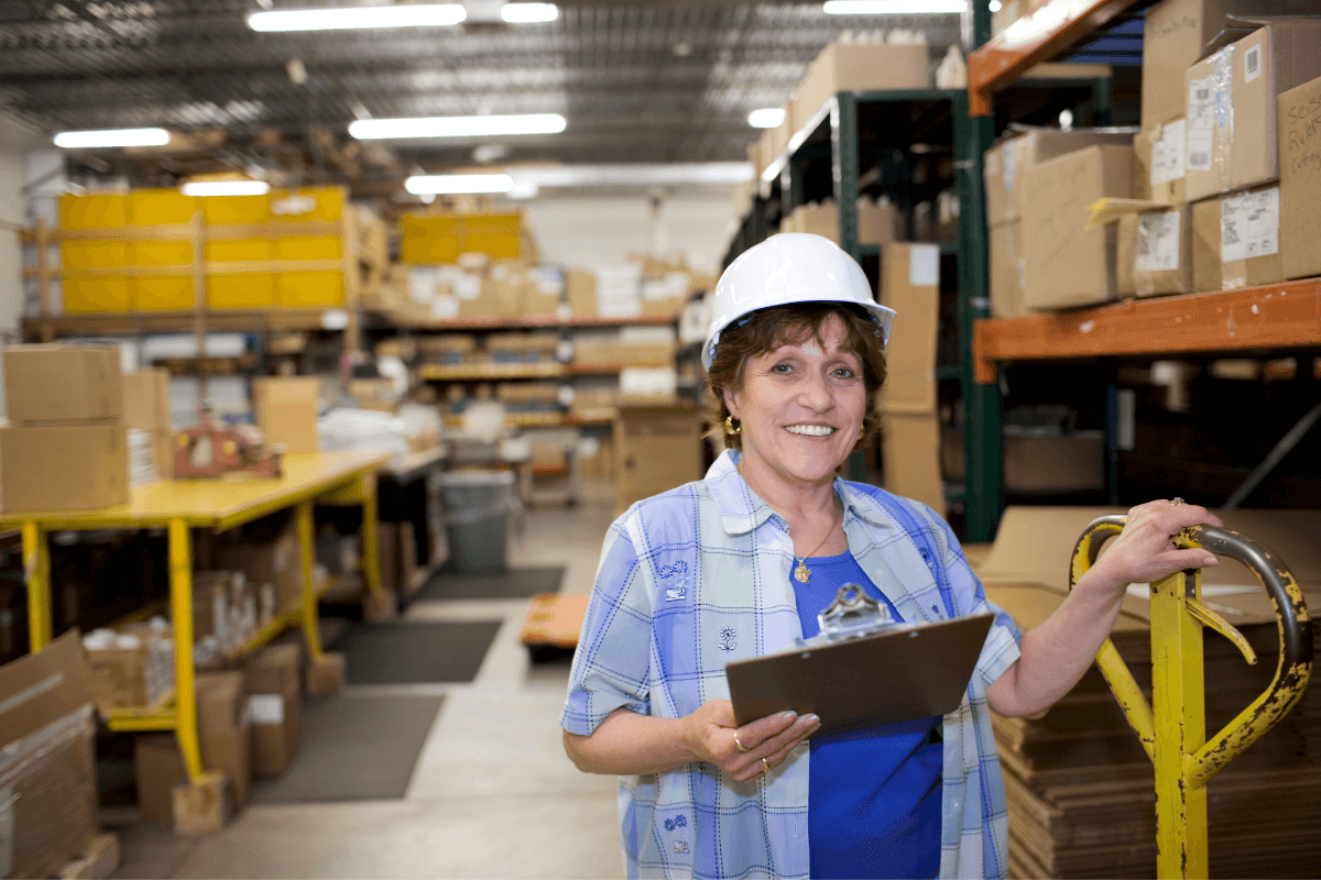 female warehouse worker